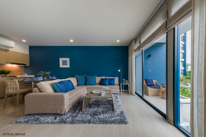 Condo Thewtalay BlueSapphire ChaAm-HuaHin-Interior Living