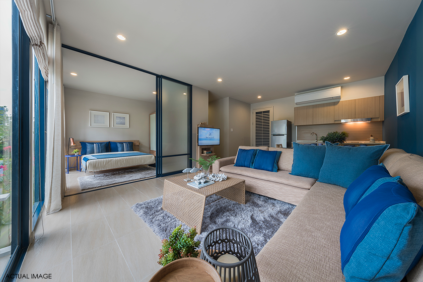 Condo Thewtalay BlueSapphire ChaAm-HuaHin-Interior Living