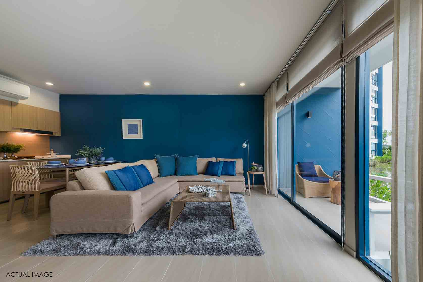 Condo Thewtalay BlueSapphire ChaAm-HuaHin-Interior Living