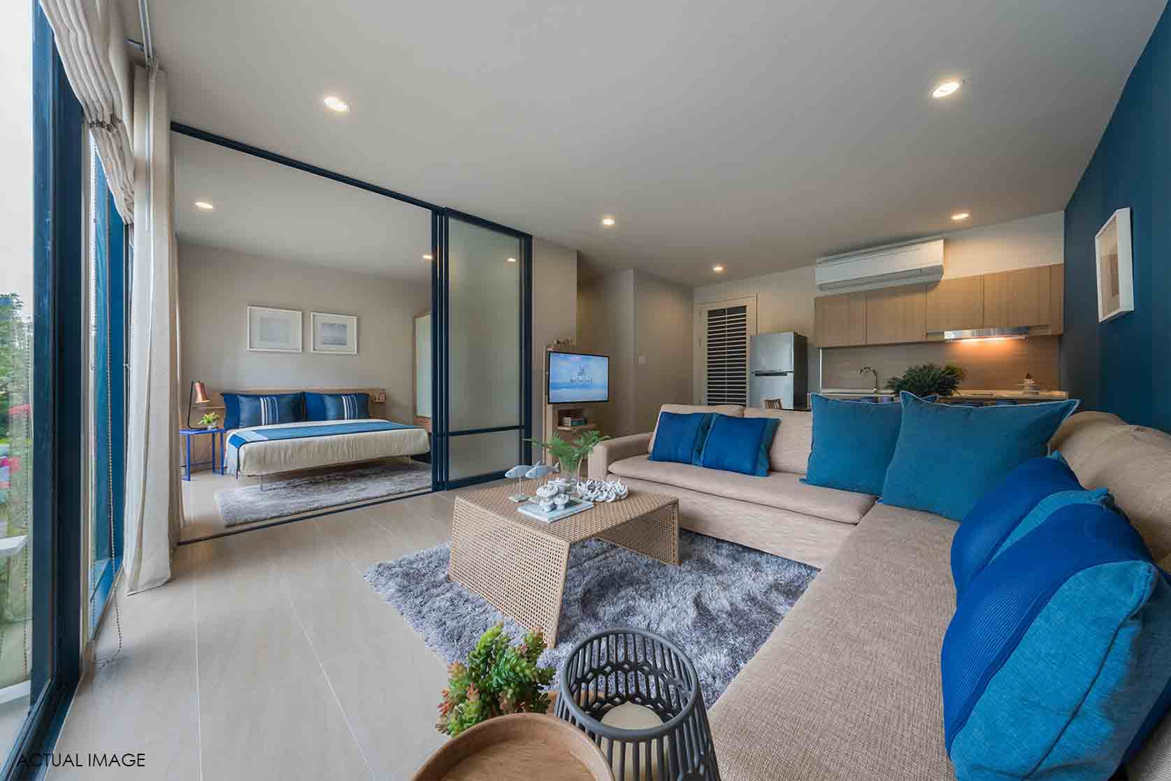 Condo Thewtalay BlueSapphire ChaAm-HuaHin-Interior Living